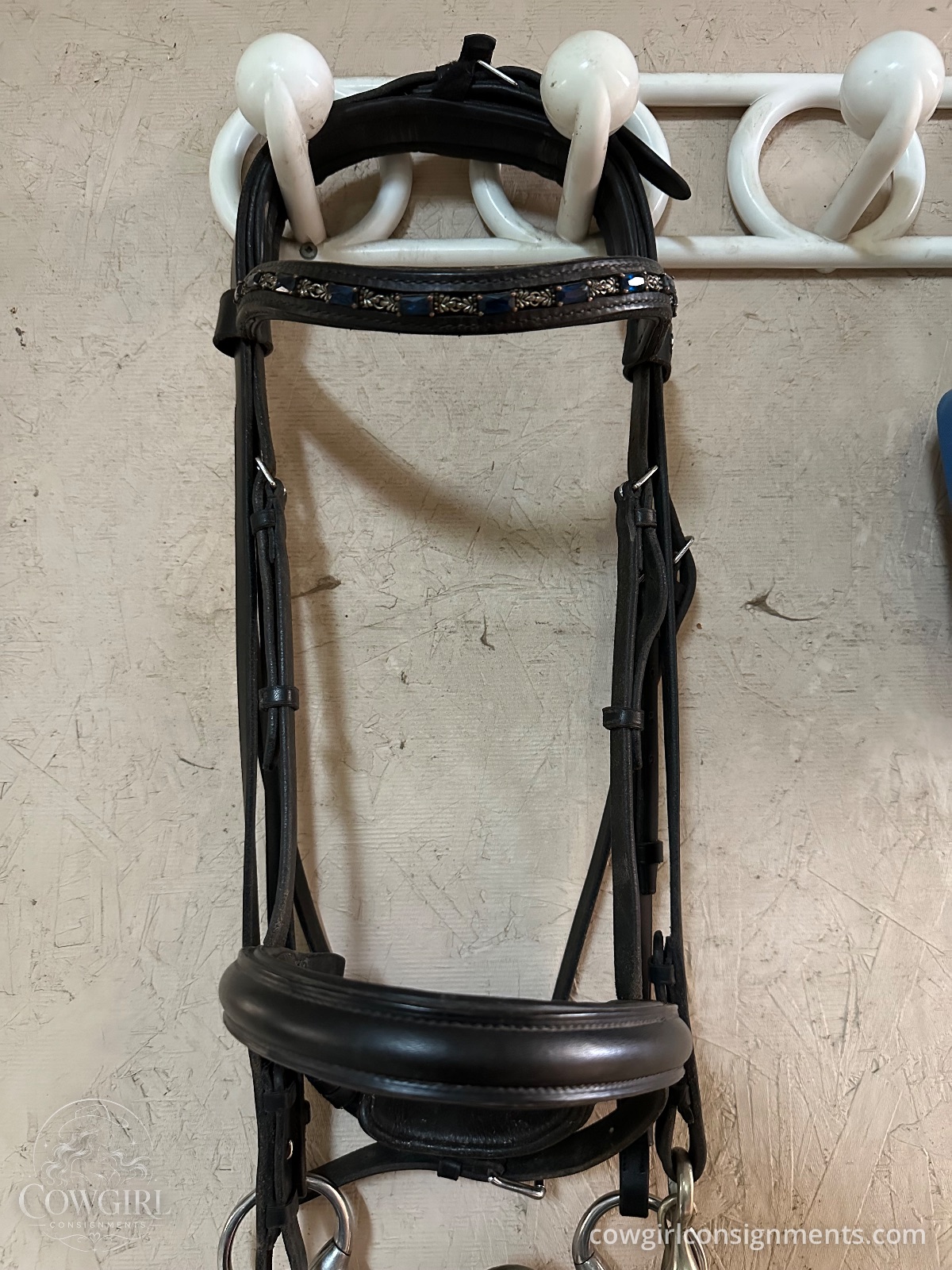 Beautiful Passier Double Bridle With Bits, Reins And Jeweled Browband, photo 8