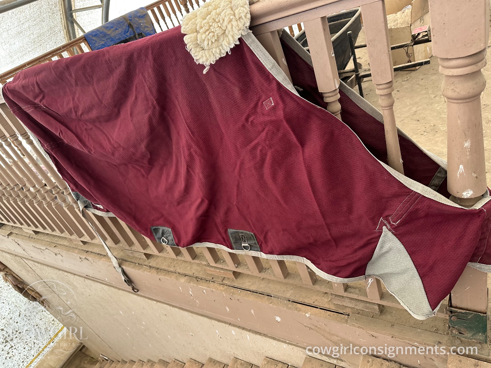 Burgundy Winter Horse Blanket, 72", photo 2