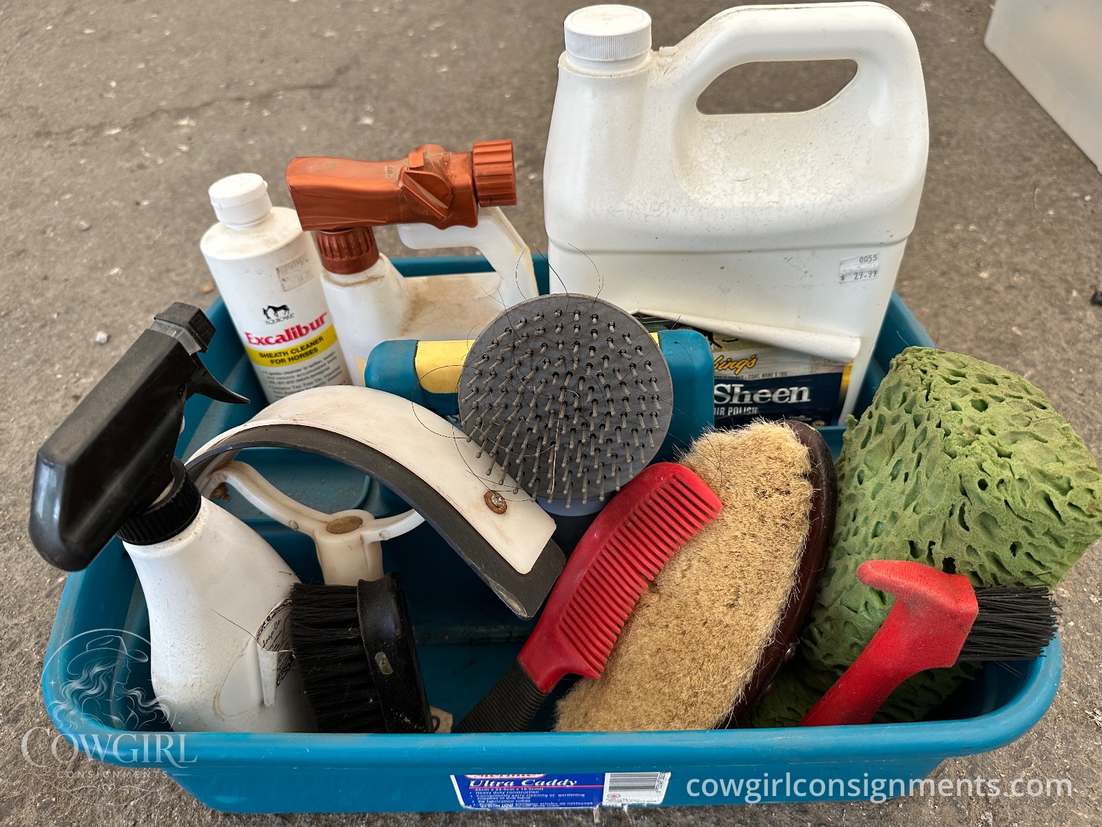 Complete Horse Grooming Kit With Caddy And Products