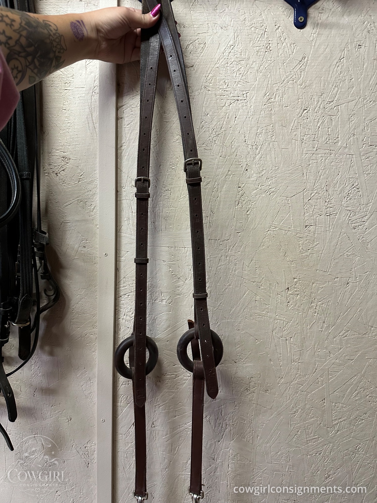 Leather Donut Side Reins, Brown, photo 2