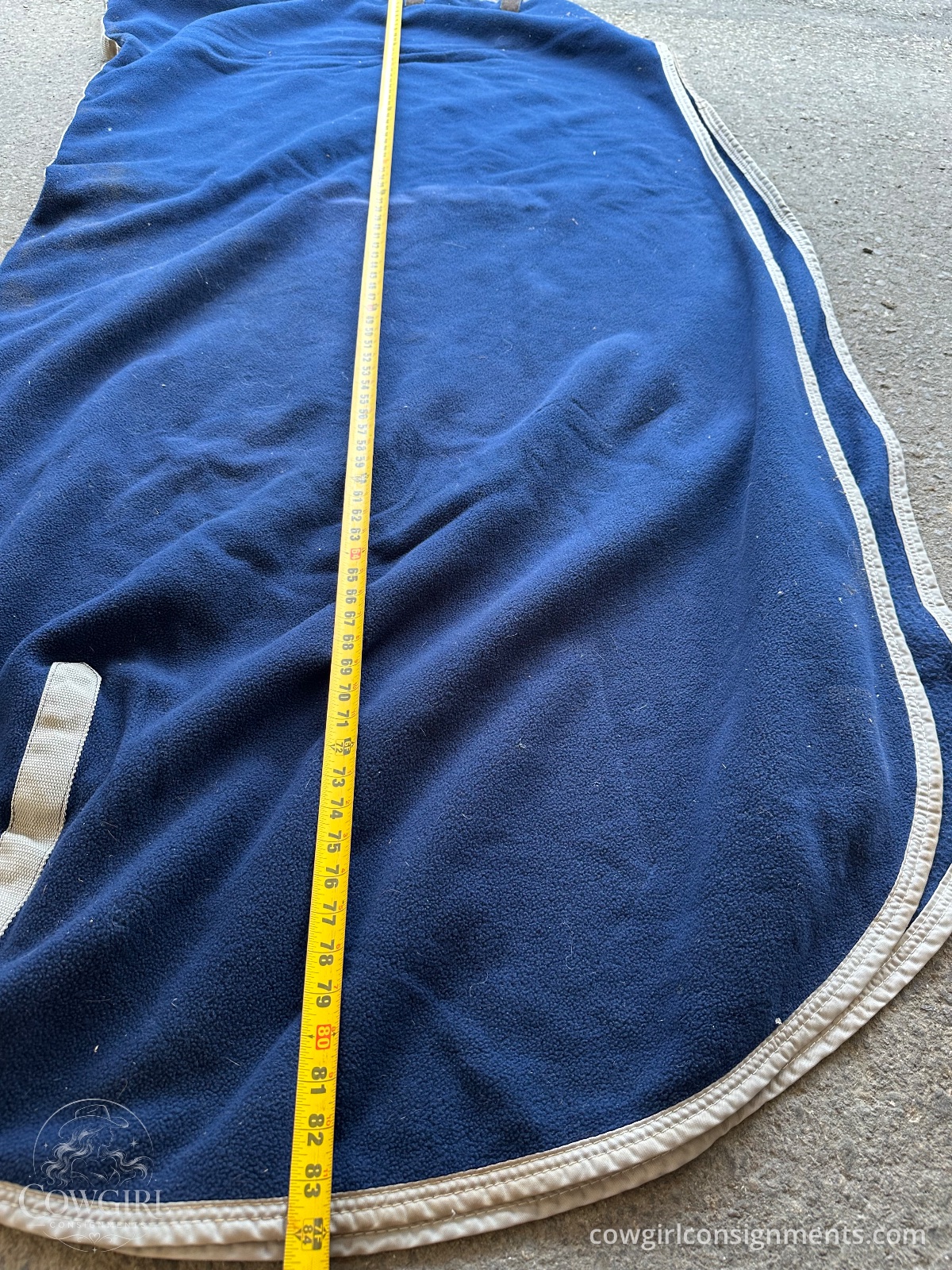 Navy Fleece Horse Cooler, 84", photo 3