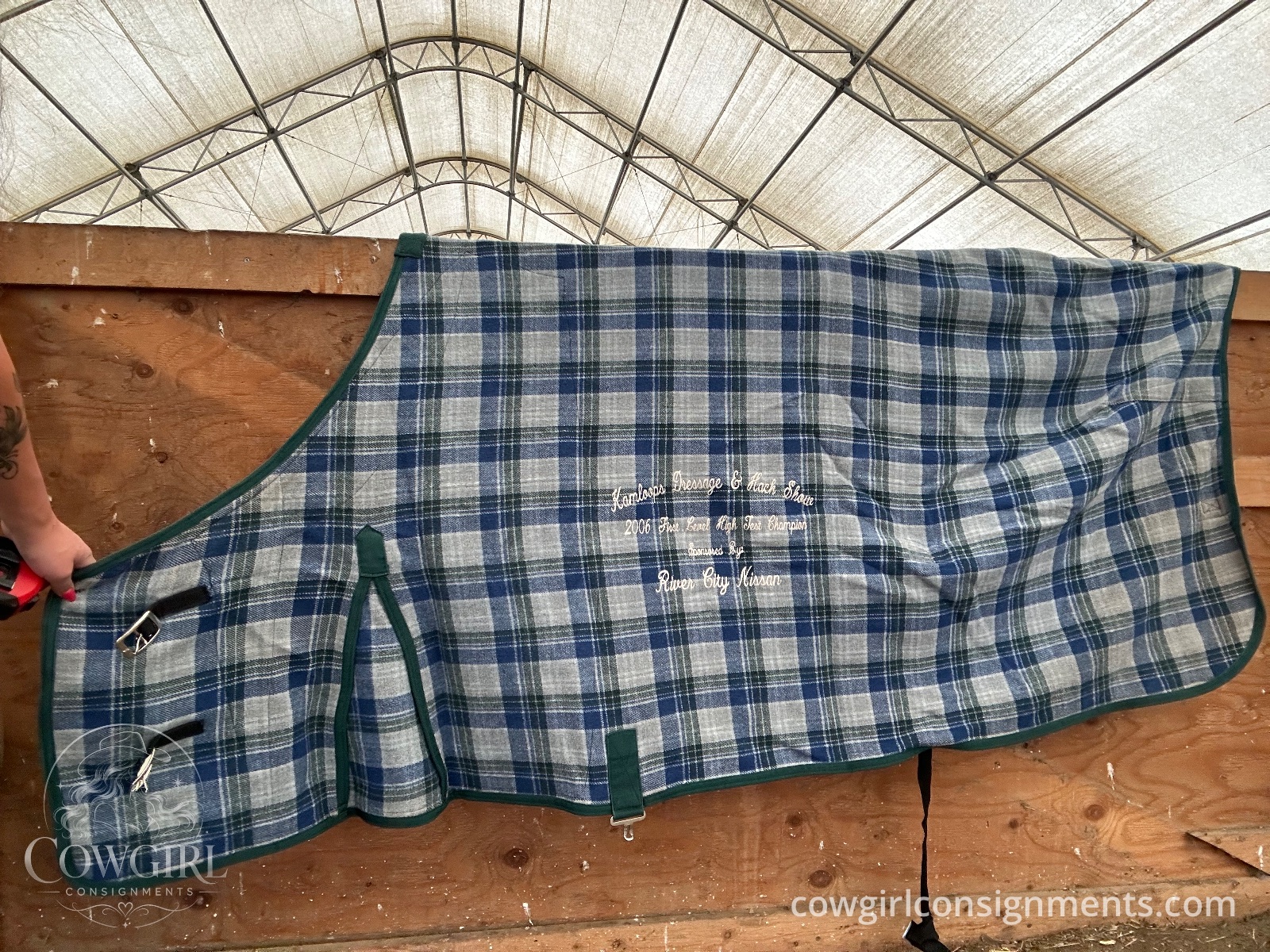 Wool Blend Plaid Dress Sheet / Show Cooler, 74"